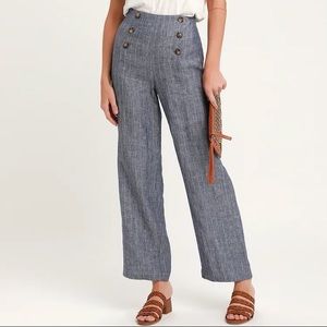 NWOT Linen Front Button Pants, Size XS